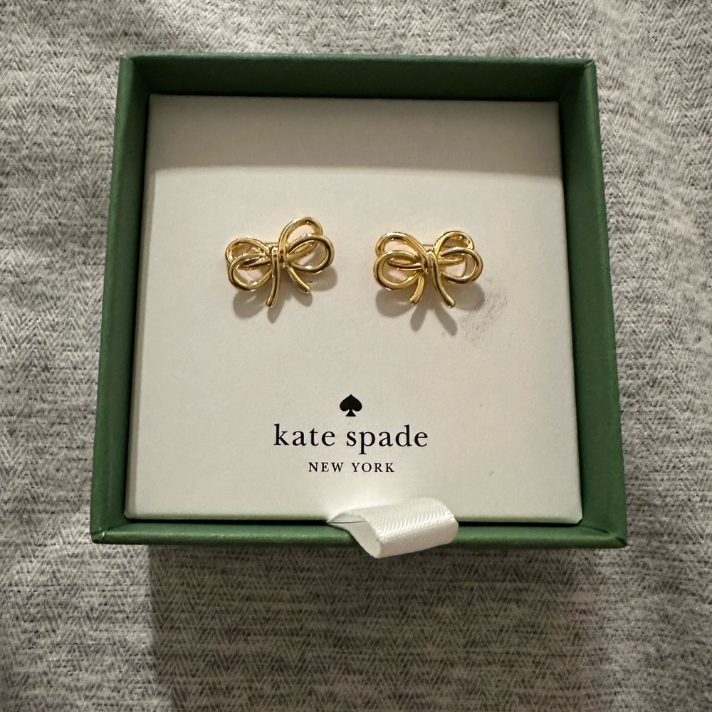Kate Spade gold bow earrings